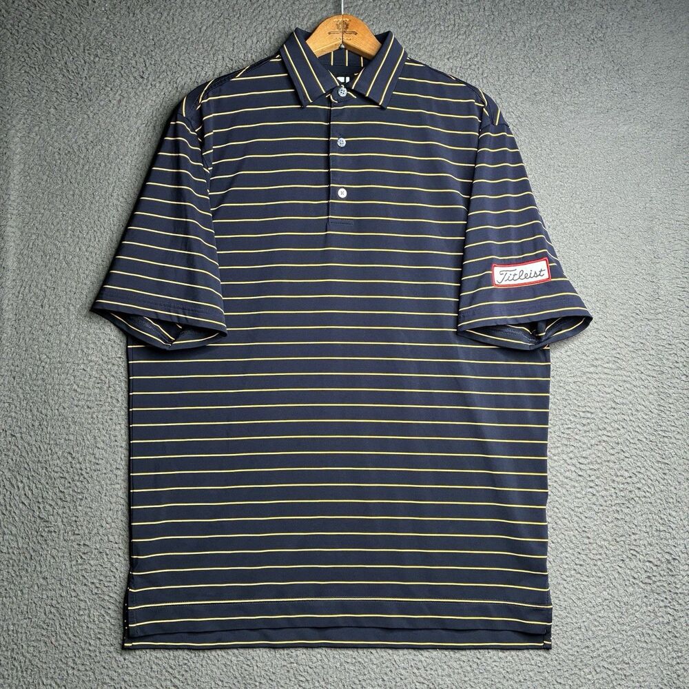 FootJoy x Titleist Men's Tour Issue Logo Performance Polo Shirt Blue Medium